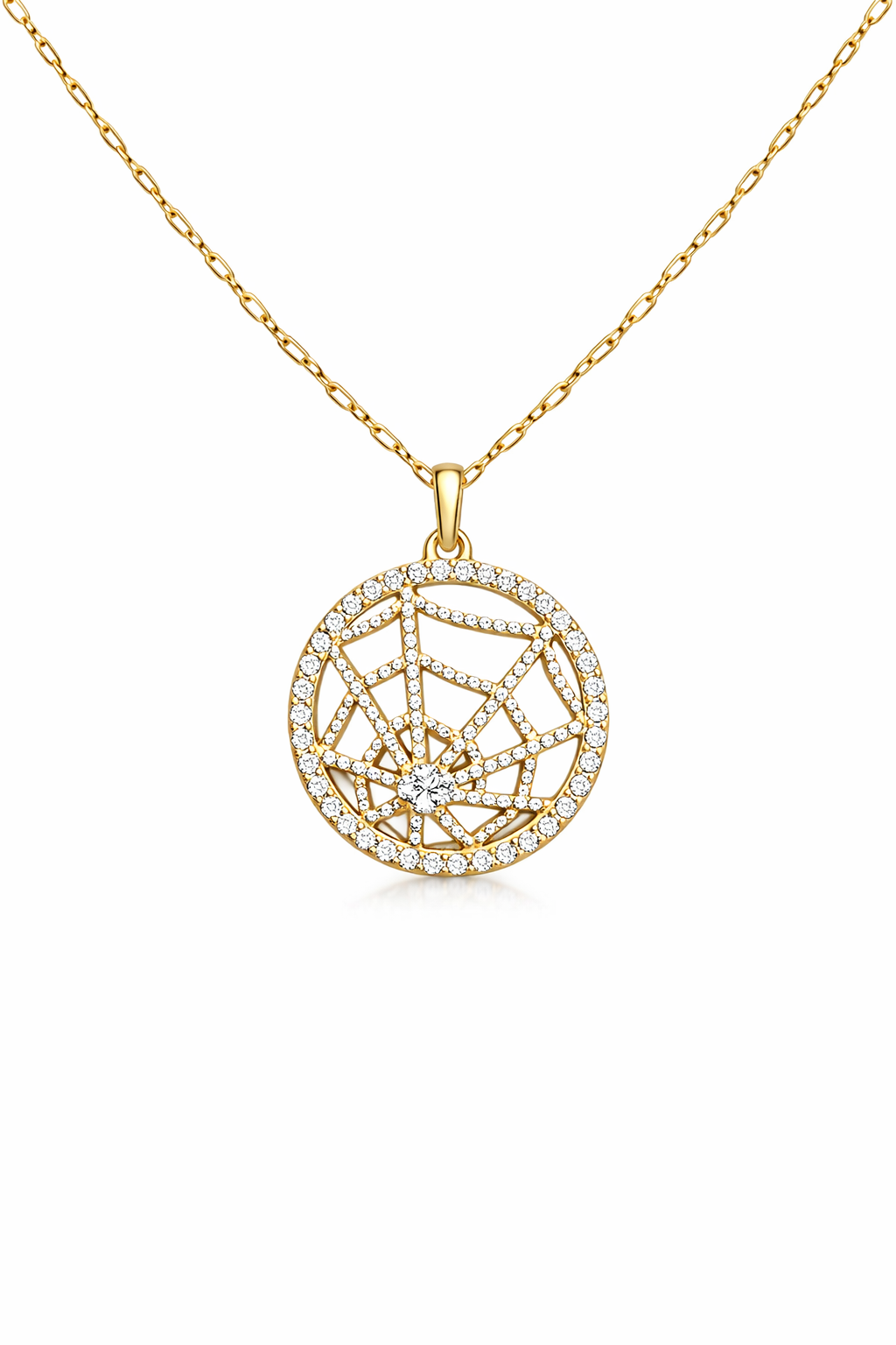 Colar Mandala Cravejada Dourado