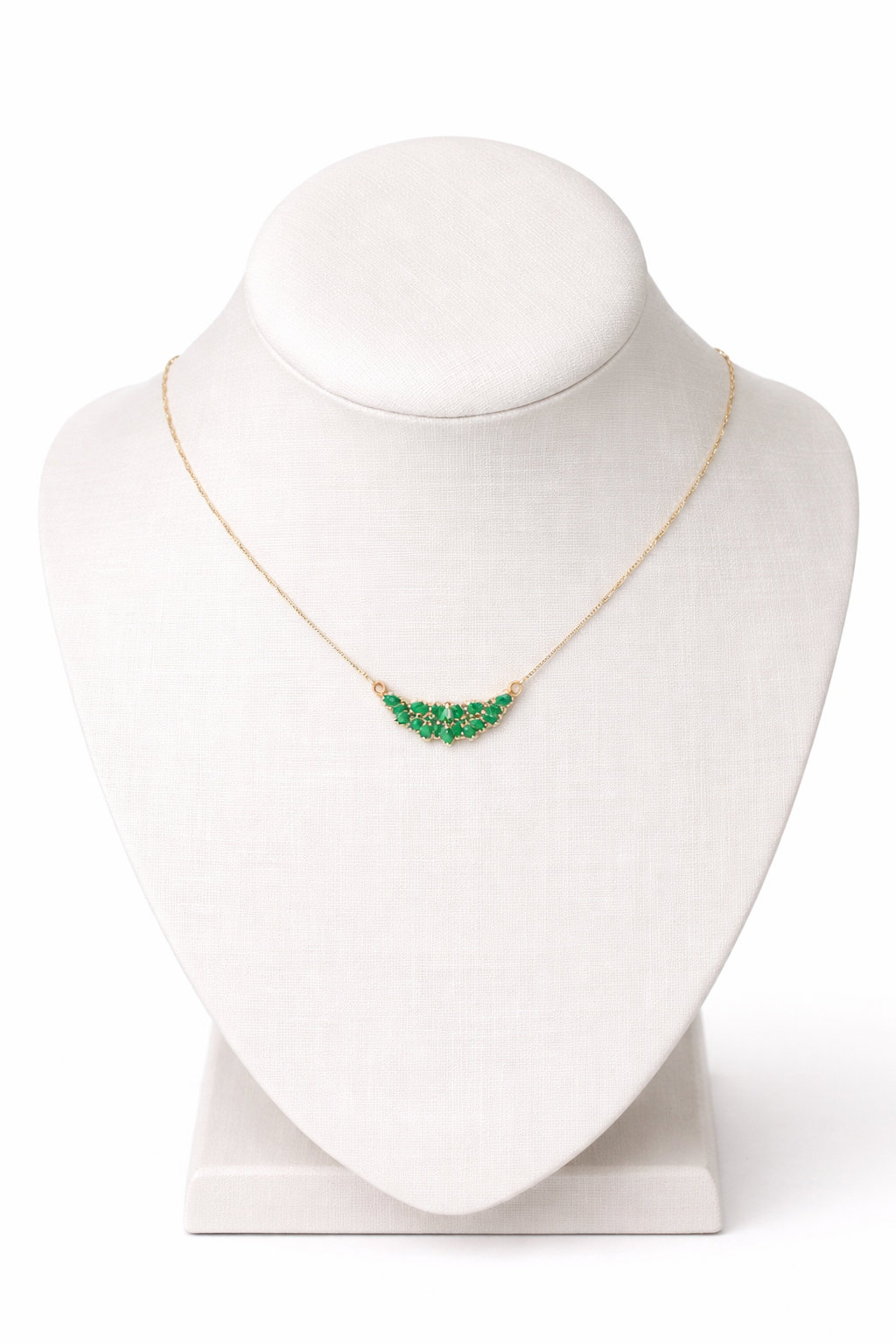 Colar Pingente Cravejado Verde Dourado