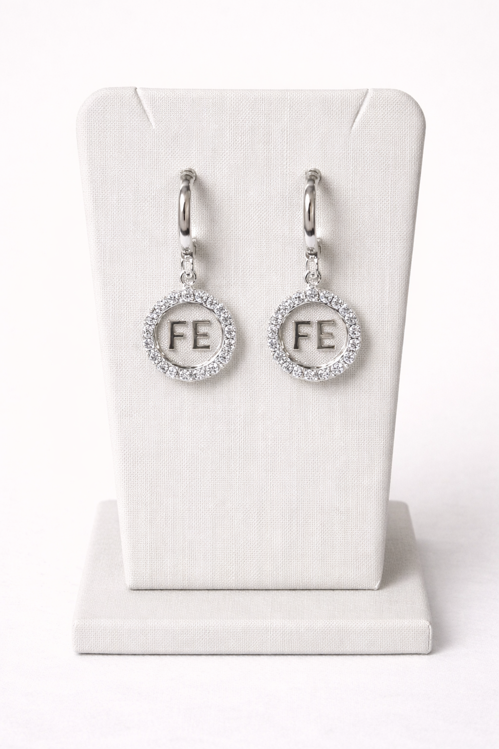 Brinco Argola com Pingente Fé Prata