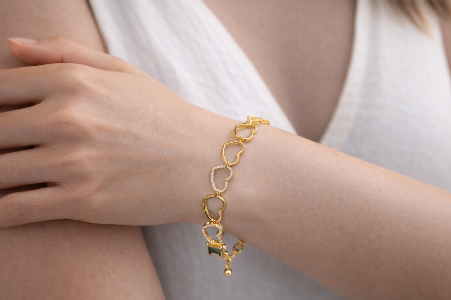 Bracelete Elos Coração