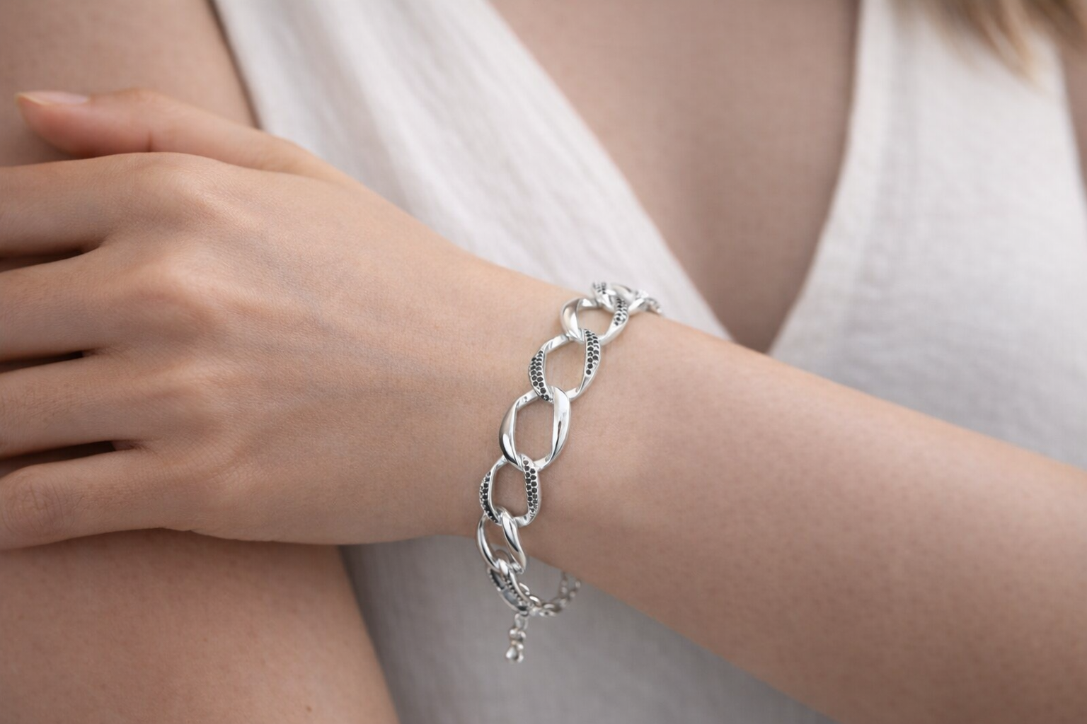 Bracelete Elos Elegance Prata