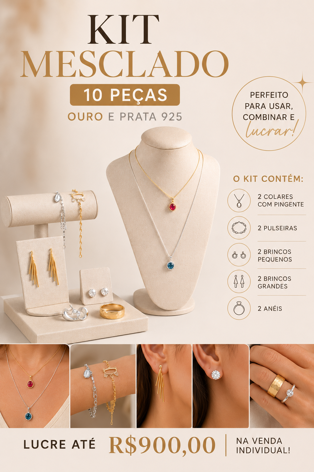 Kit Venda Certa – Banho de Ouro e Prata