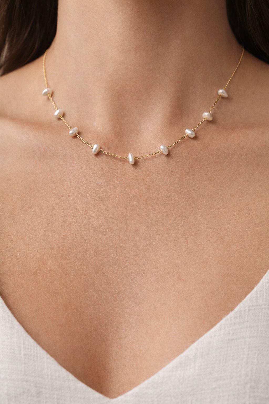 Colar choker pérola