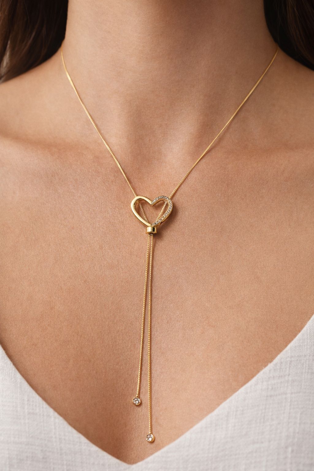 Colar Ajustável Pingente Coração