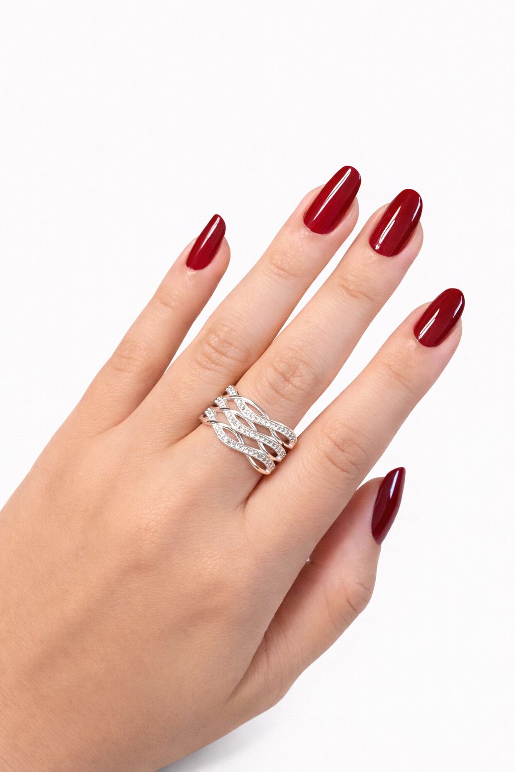 Anel Prata Trançado