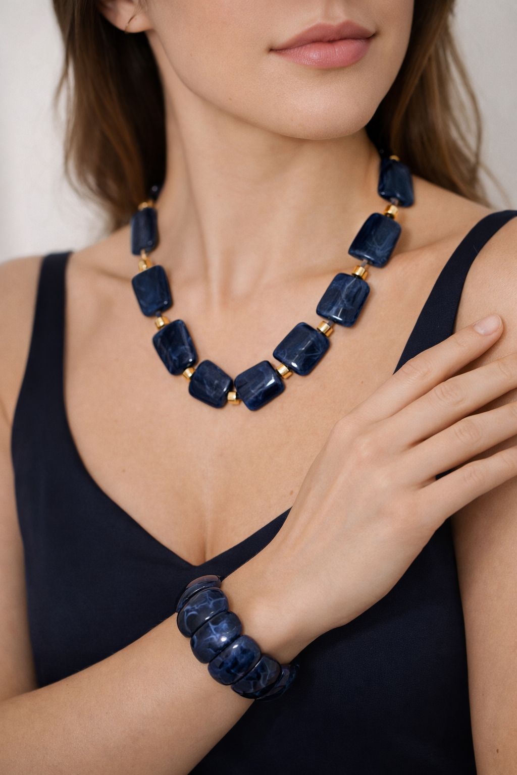 Conjunto Marmorizado Azul