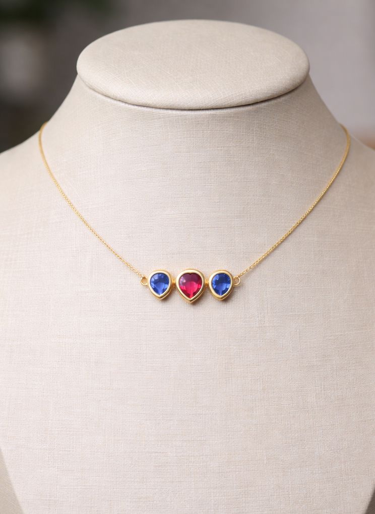 Colar Pingente Gota Pedra