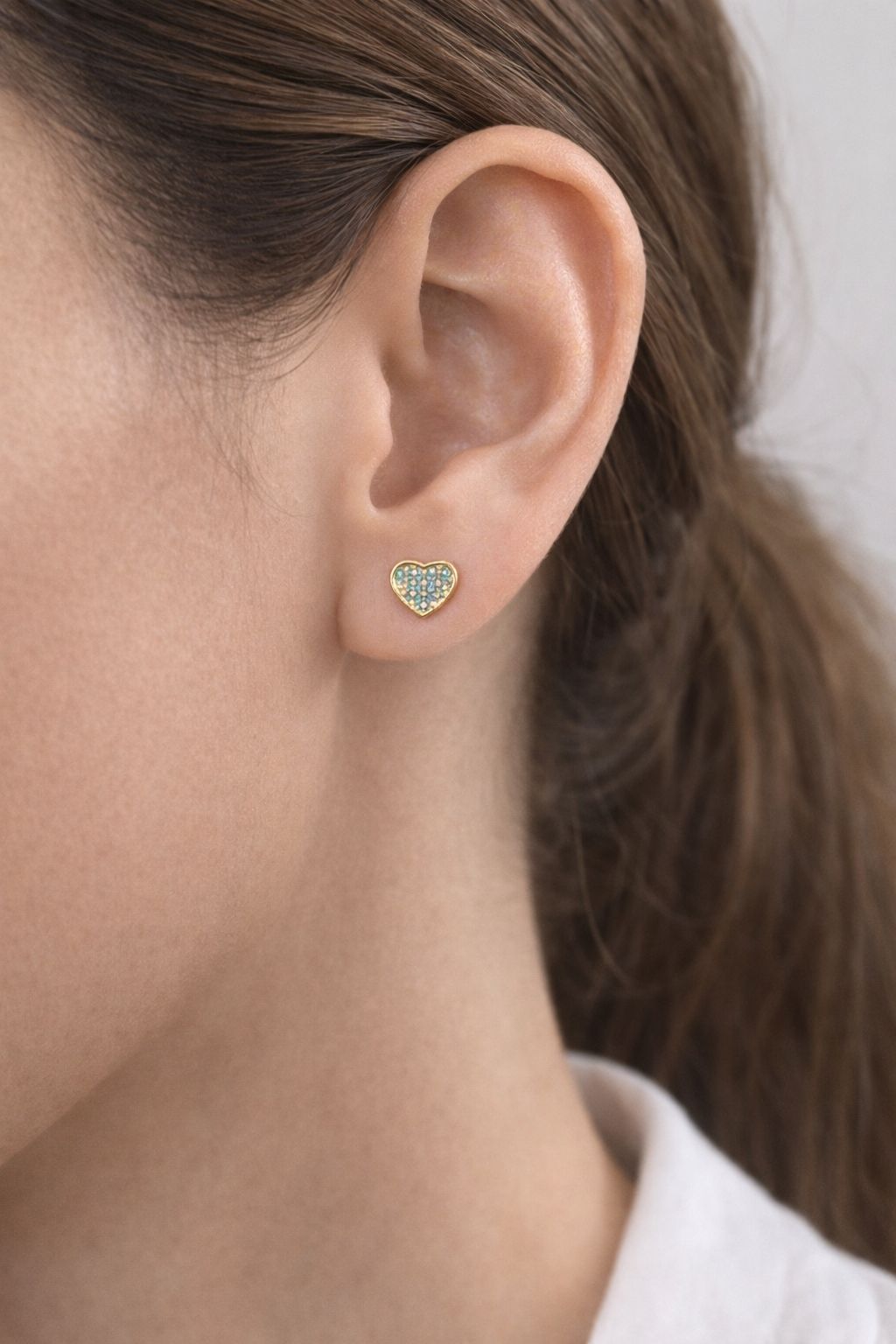 Brinco de coração azul