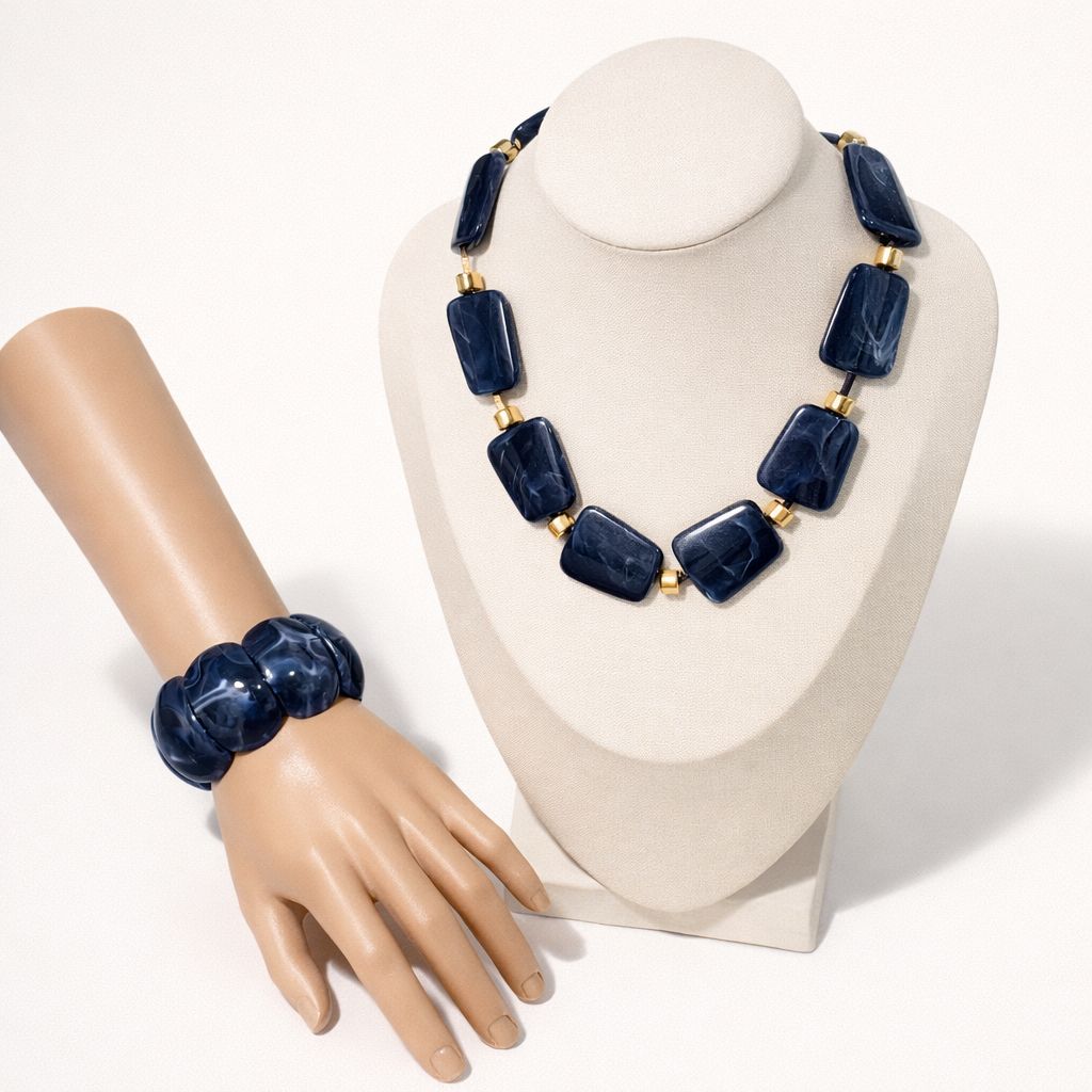 Conjunto Marmorizado Azul