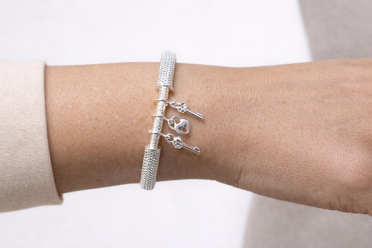 Bracelete Prata de Pingente